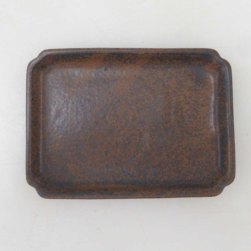 Rechthoekig bonsaischaaltje D5-S - 11,5 x 8,5 x 1 cm - bruin