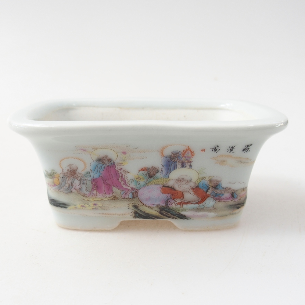 Mini bonsaischaal 10 x 7,5 x 4 cm, kleur wit