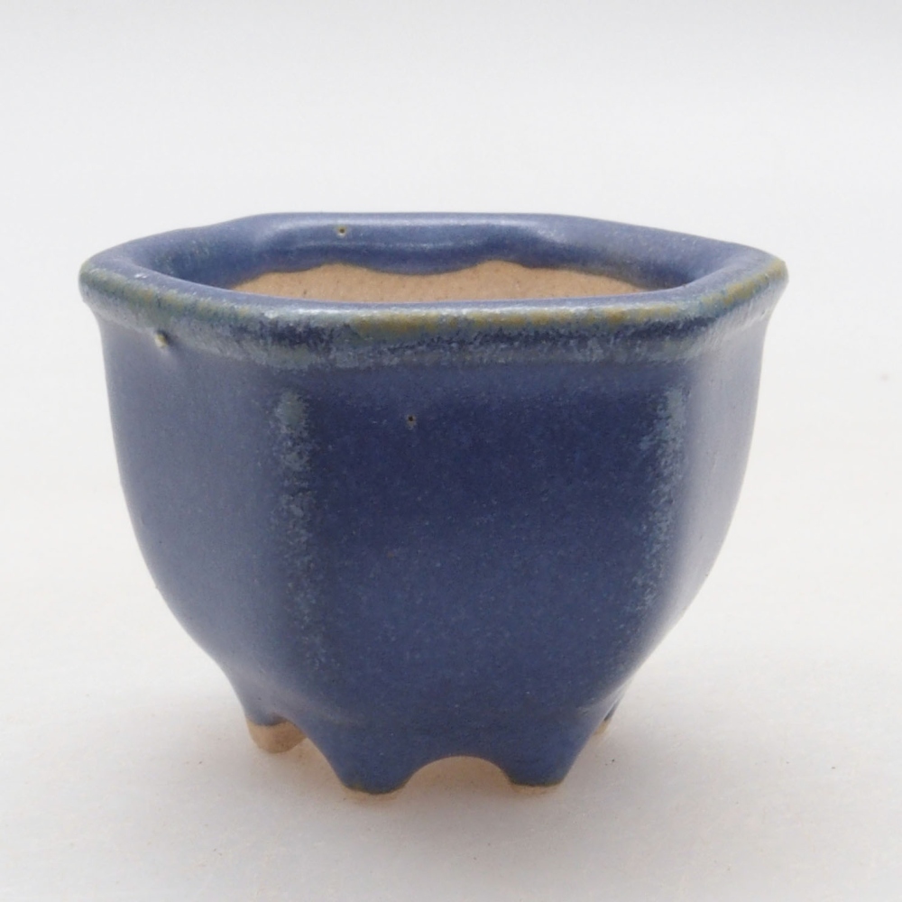 Mini bonsaischaal 4 x 3,5 x 3 cm, kleur blauw