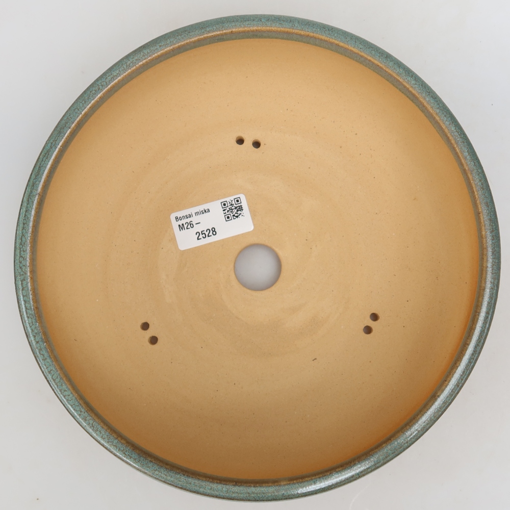 Keramische bonsaipot 21,5 x 21,5 x 7 cm, kleur groen