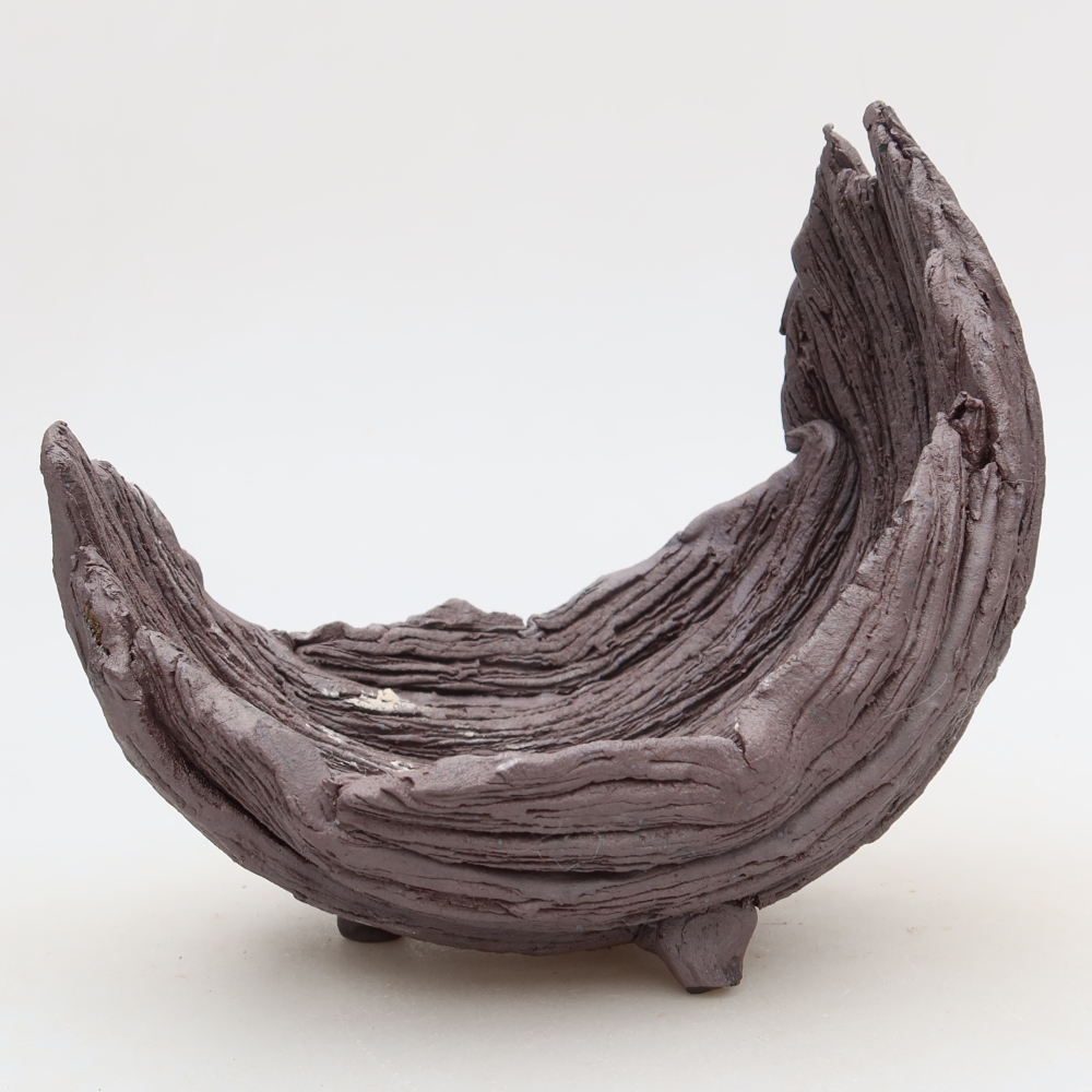 Keramische schaal  15 x 11 x 15 cm, kleur bruin