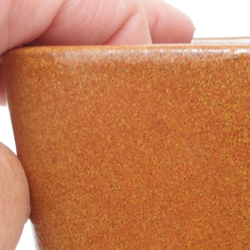 Bonsaischaal van keramiek 13 x 13 x 13,5 cm, bruin