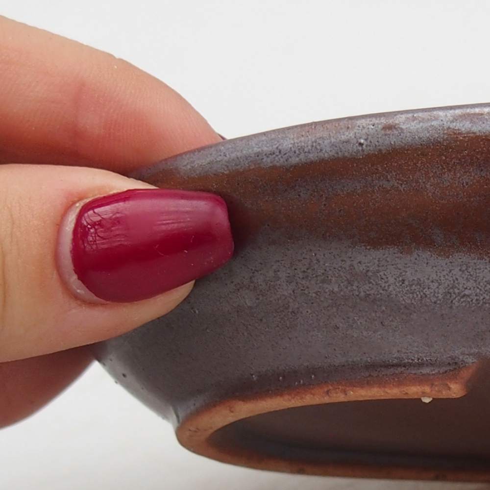 Bonsaischaal van keramiek 15,5 x 11 x 2,5 cm, bruin