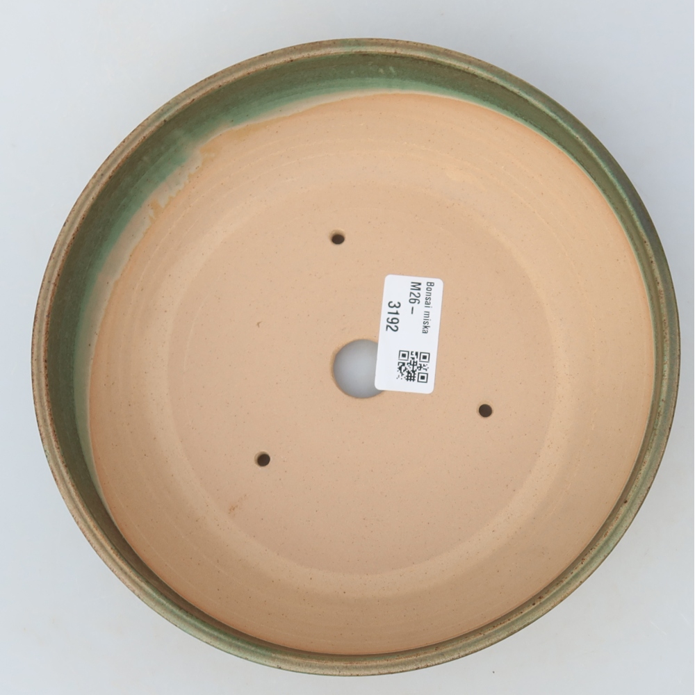 Keramische bonsaischaal 19,5 x 19,5 x 5,5 cm, kleur groen