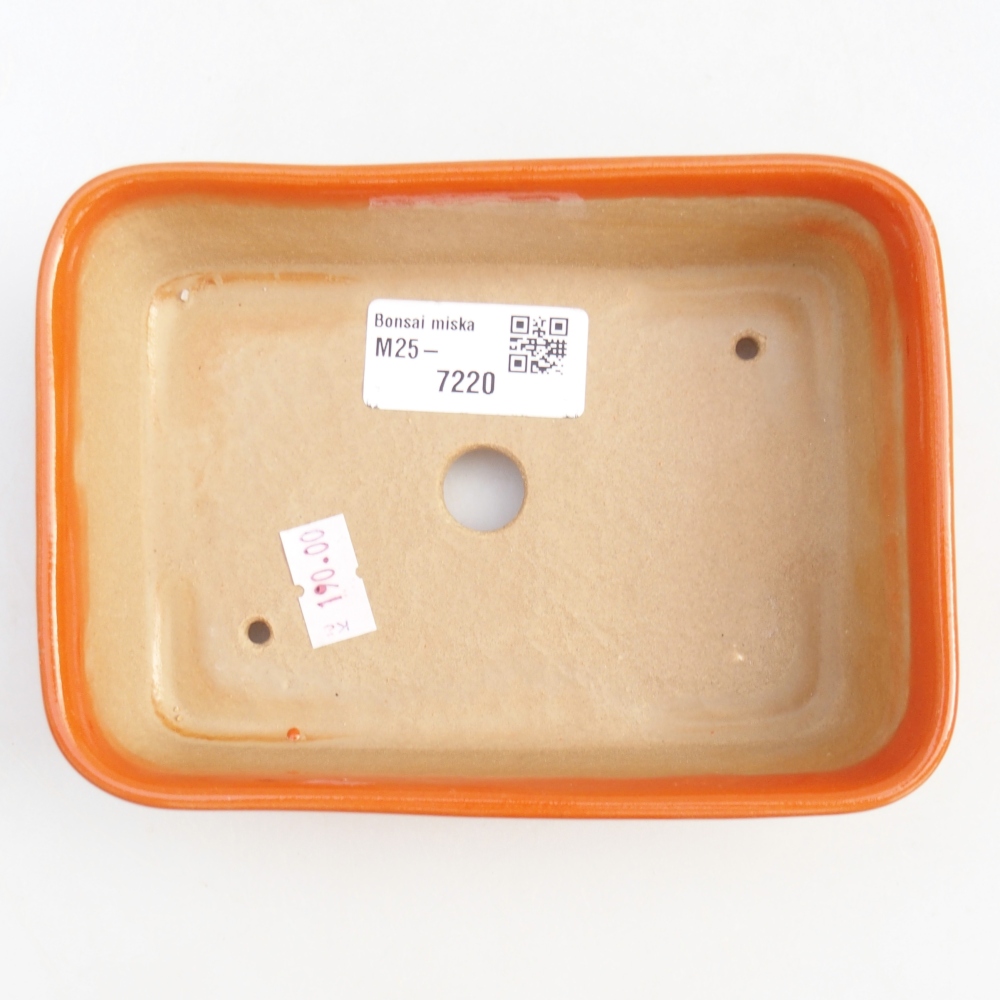 Bonsaischaal van keramiek 26 x 26 x 8 cm, kleur rood