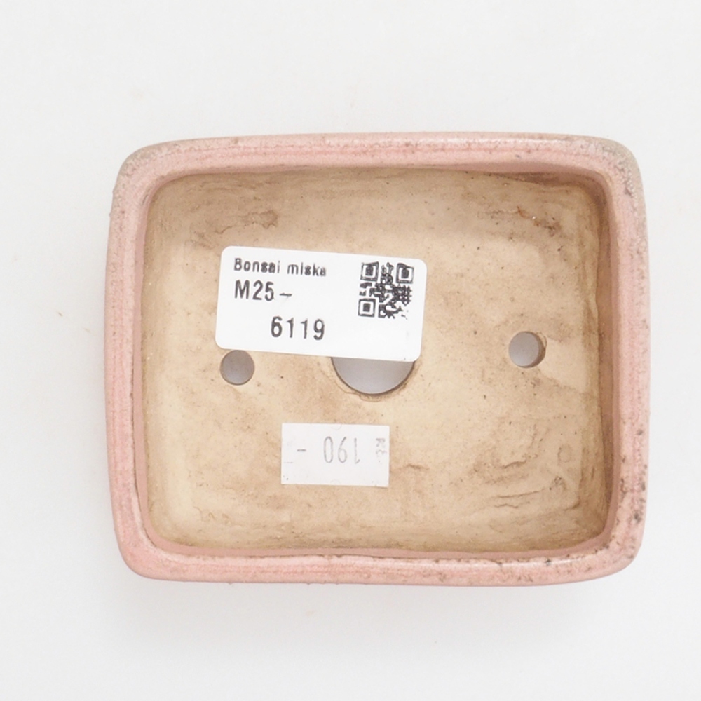 Bonsaischaal van keramiek 10 x 8,5 x 4 cm, bruin