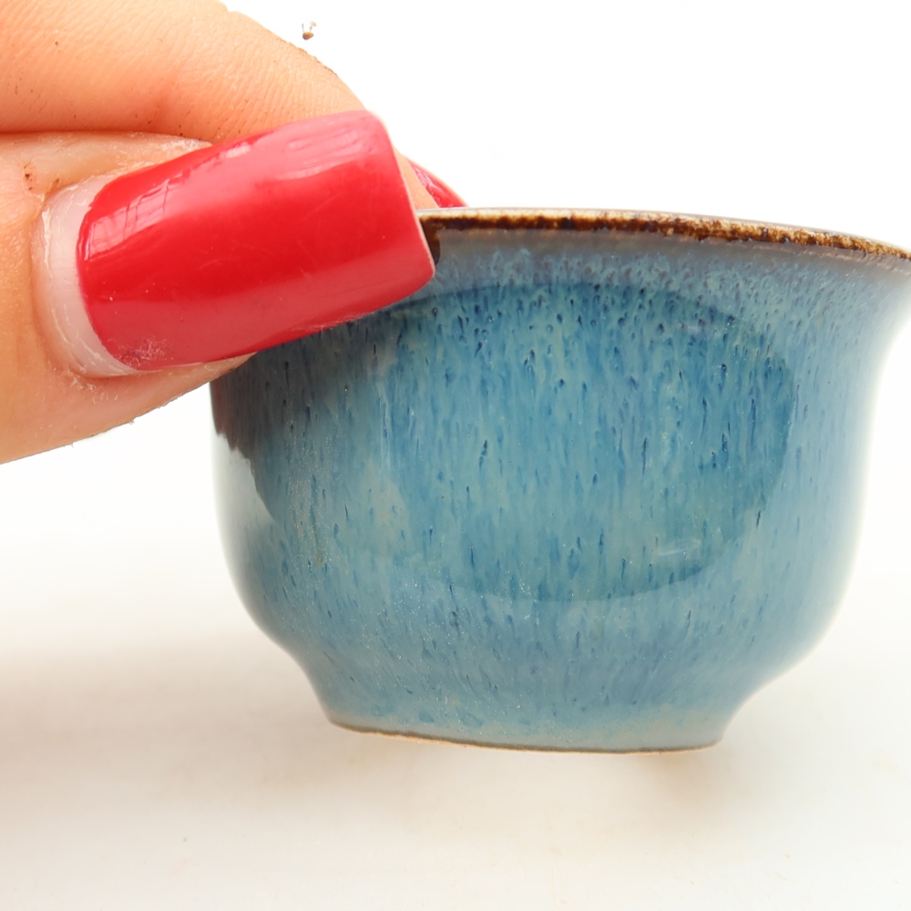 Keramische bonsaipot 5,5 x 5 x 3 cm, kleur: blauw