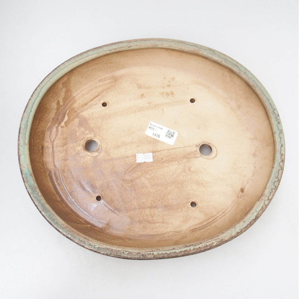 Bonsaischaal van keramiek 31,5 x 27,5 x 6 cm, groen
