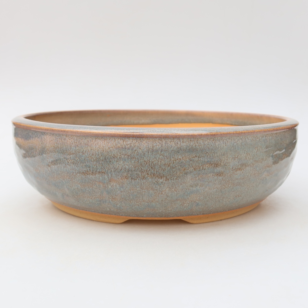 Bonsaischaal van keramiek 25,5 x 25,5 x 7 cm, grijs
