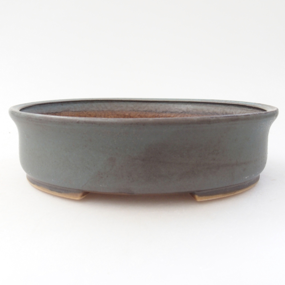 Bonsaischaal van keramiek 17,5 x 16 x 4,5 cm, kleur blauw