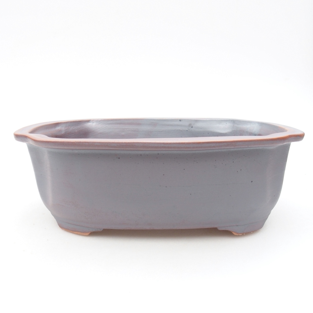 Bonsaischaal van keramiek 22,5 x 17,5 x 7,5 cm, metaalkleur