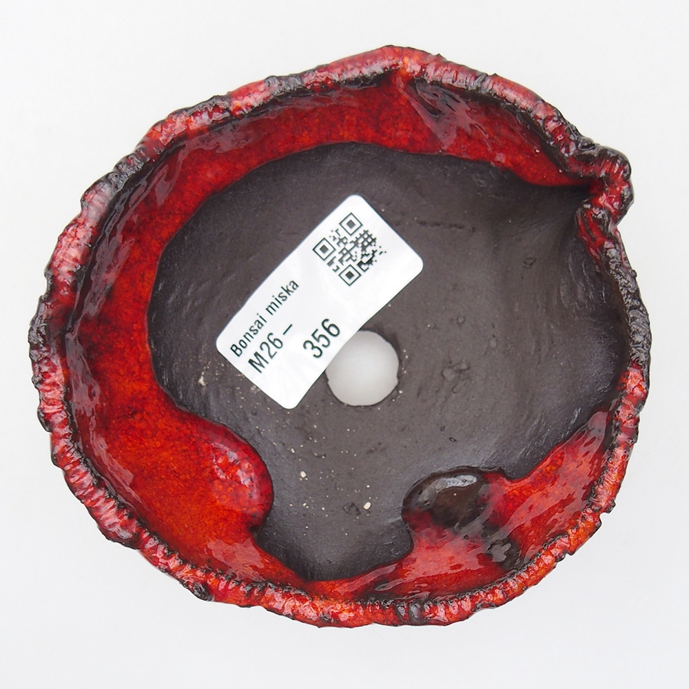 Keramische schaal 10 x 9,5 x 5 cm , kleur rood