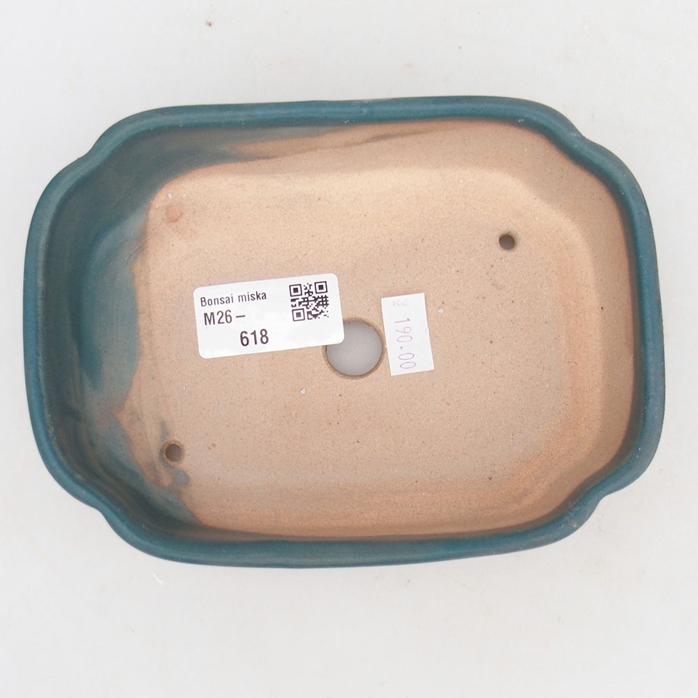 Bonsaischaal van keramiek 16 x 11,5 x 4,5 cm, kleur blauw