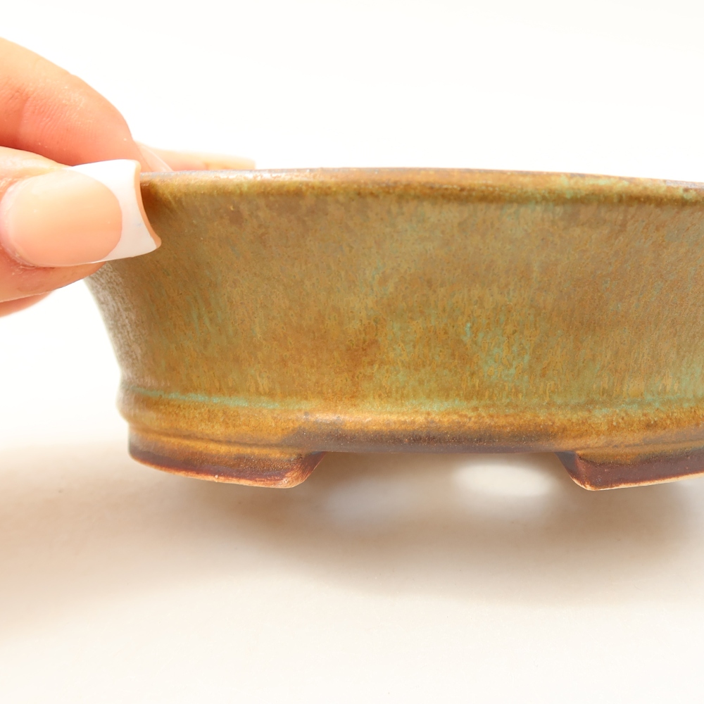 Keramische bonsaipot 12,5 x 11,5 x 4 cm, kleur groen