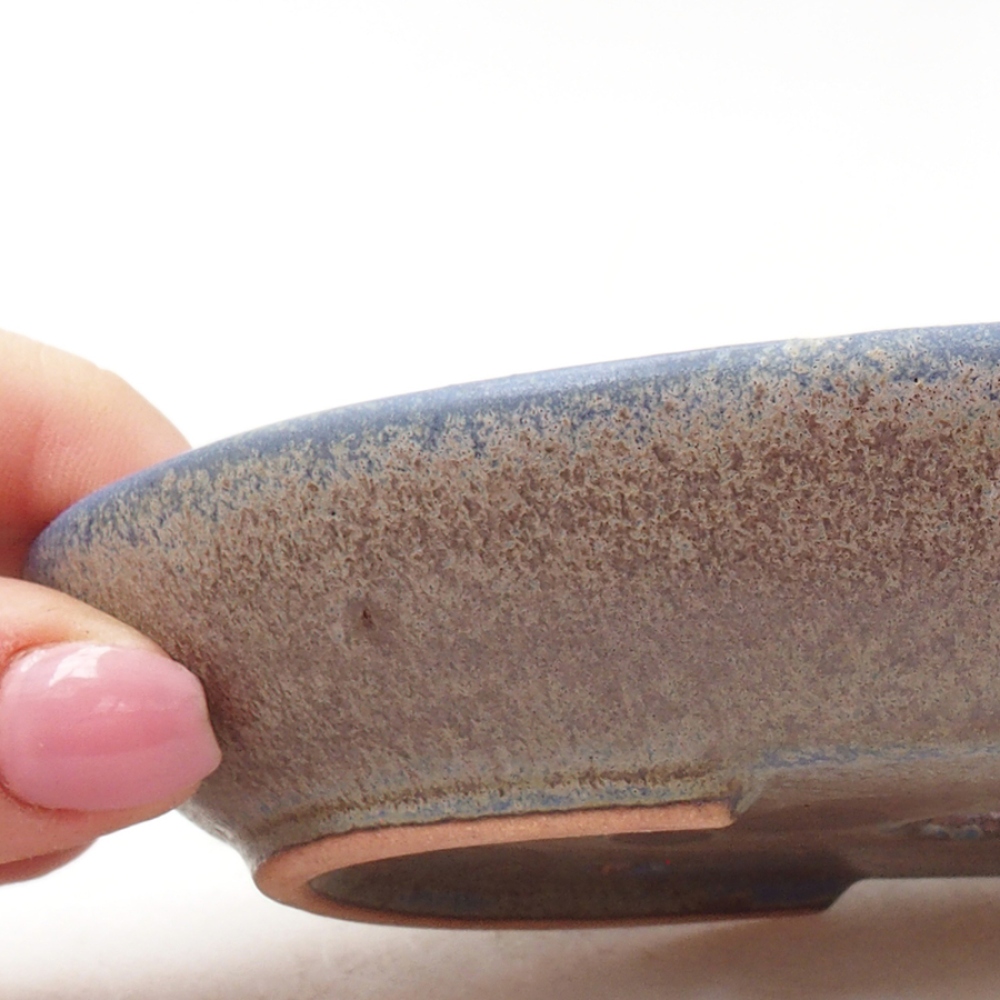 Bonsaischaal van keramiek 15,5 x 11 x 3 cm, kleur blauw