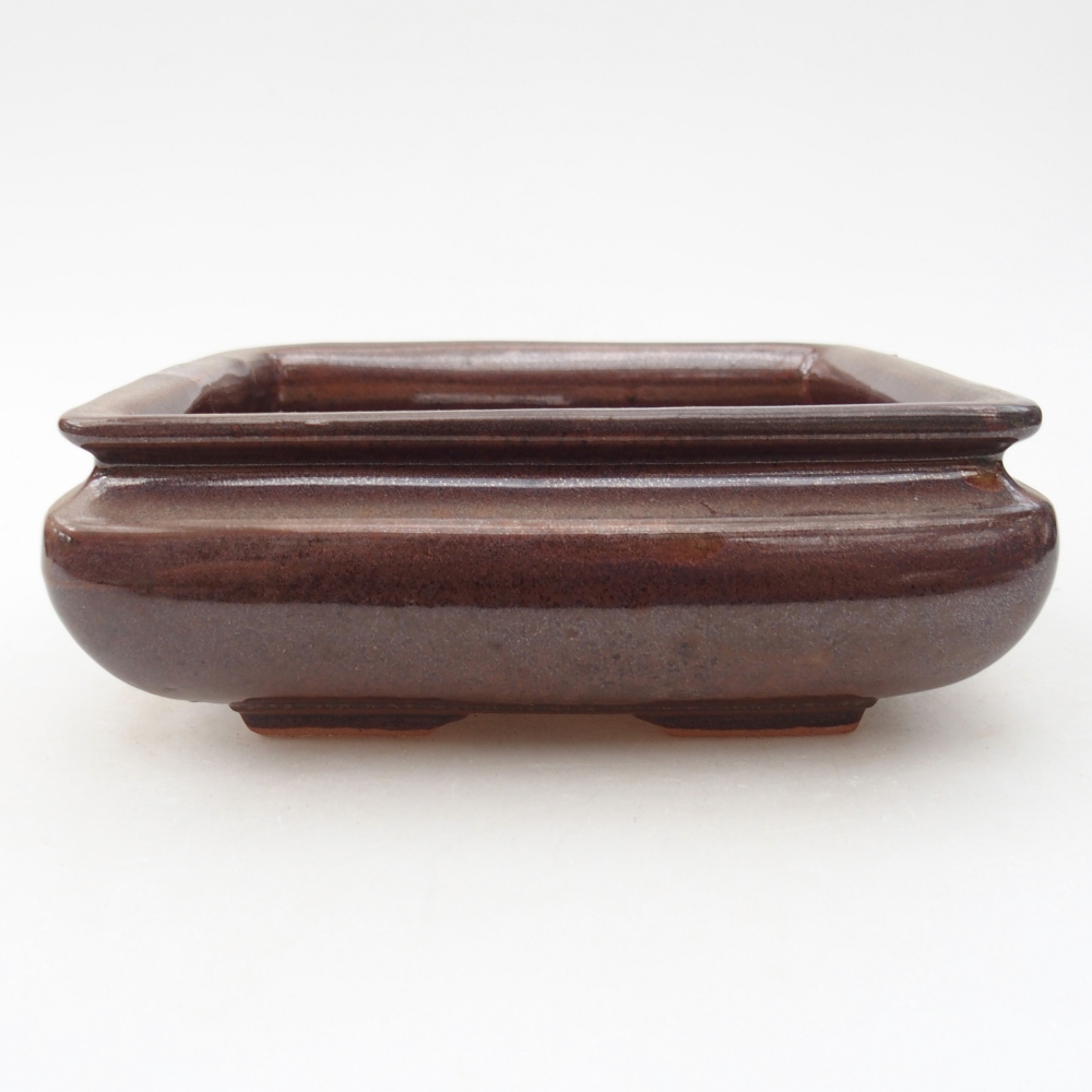 Bonsaischaal van keramiek 15,5 x 15,5 x 6 cm, bruin