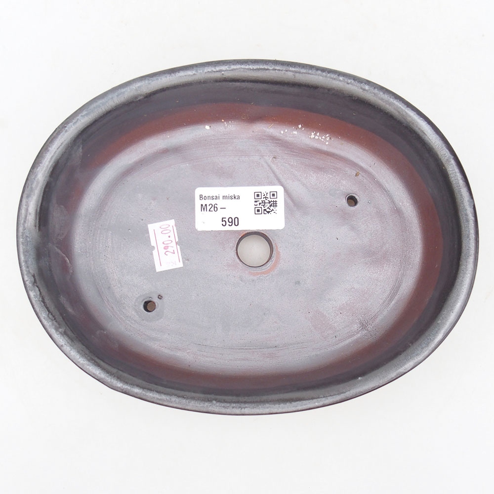 Bonsaischaal van keramiek 19 x 14 x 5 cm, kleur rood