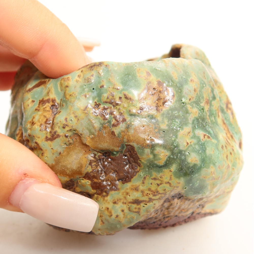 Keramische schaal  7,5 x 6,5 x 6,5 cm, kleur groen