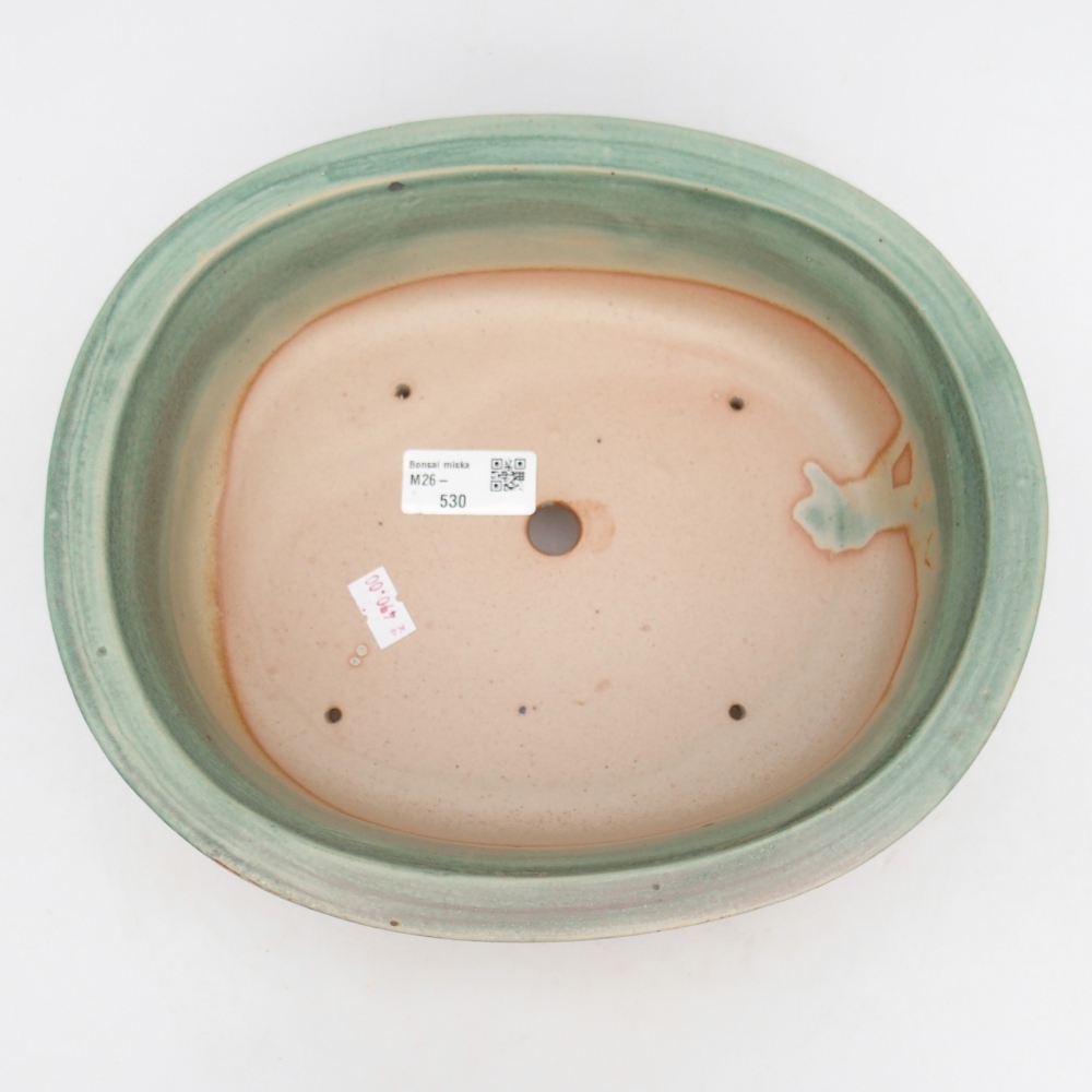 Bonsaischaal van keramiek 26 x 22 x 8 cm, groen