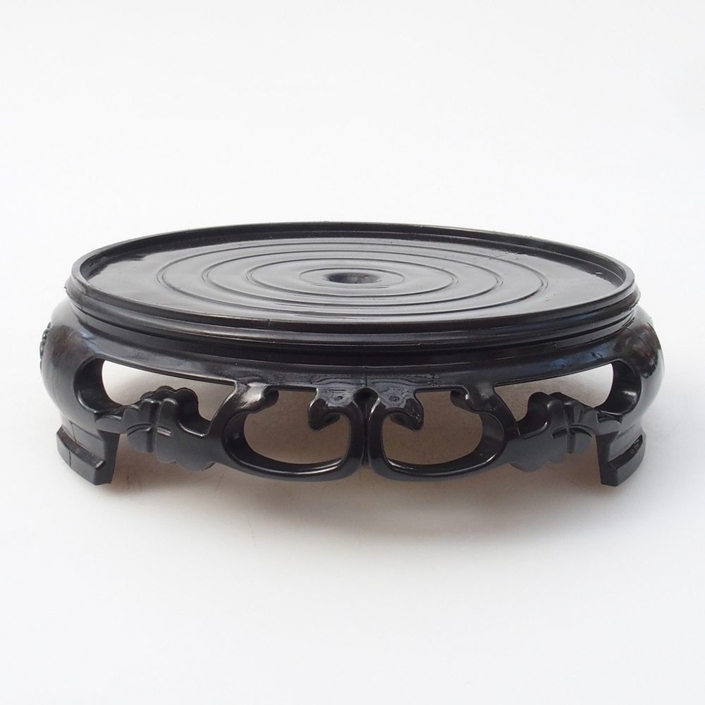 Kunststof bonsai tafel rond 14,5 x 14,5 x 4 cm, kleur zwart