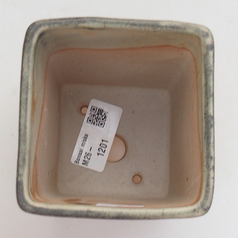 Bonsaischaal van keramiek 8,5 x 8,5 x 11 cm, groen