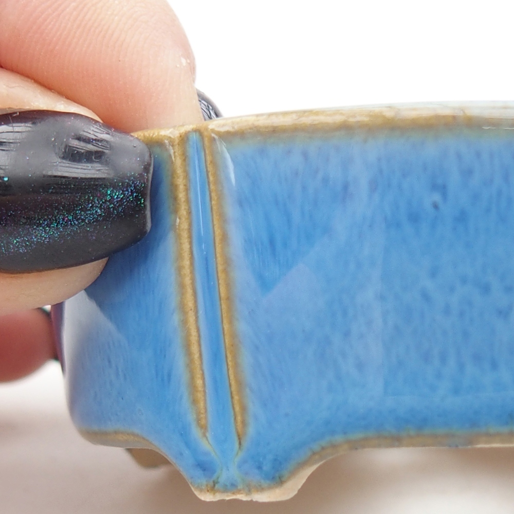 Mini bonsaischaal 6,5 x 6,5 x 2,5 cm, kleur blauw