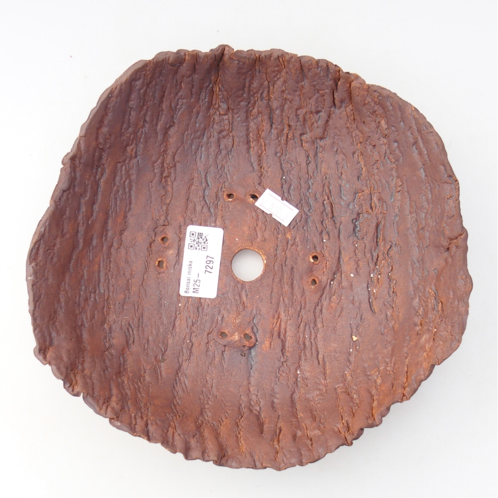 Keramisch Schelp 22 x 22,5 x 6 cm , kleur bruin