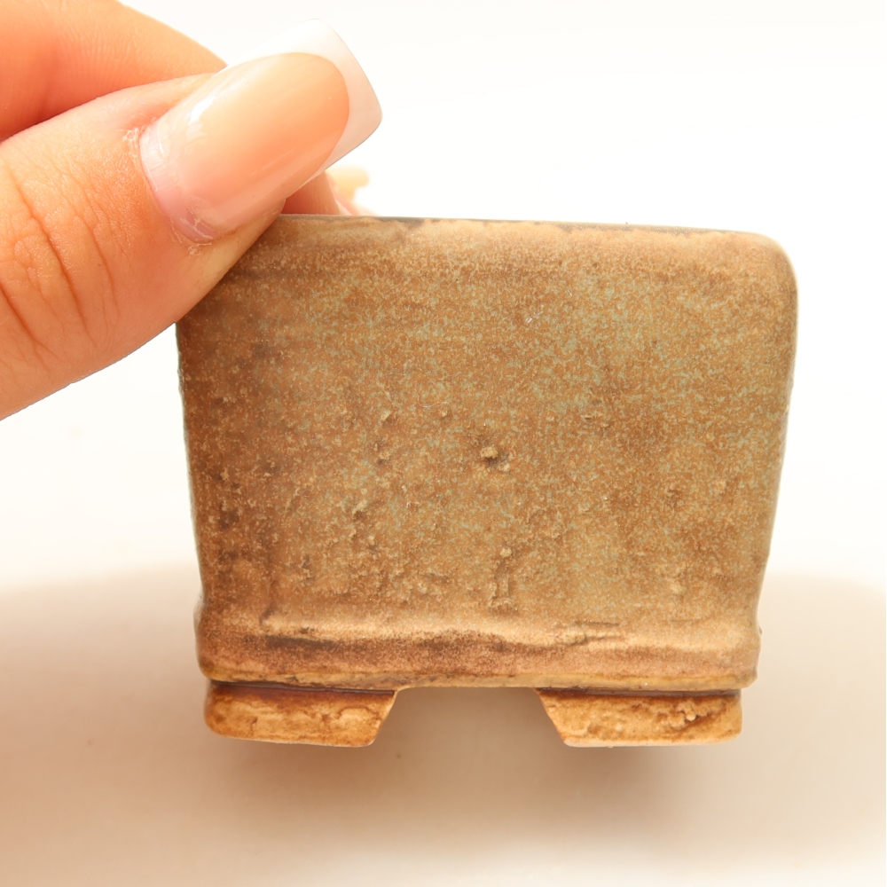 Bonsaischaal van keramiek 6 x 6 x 4,5 cm, groen