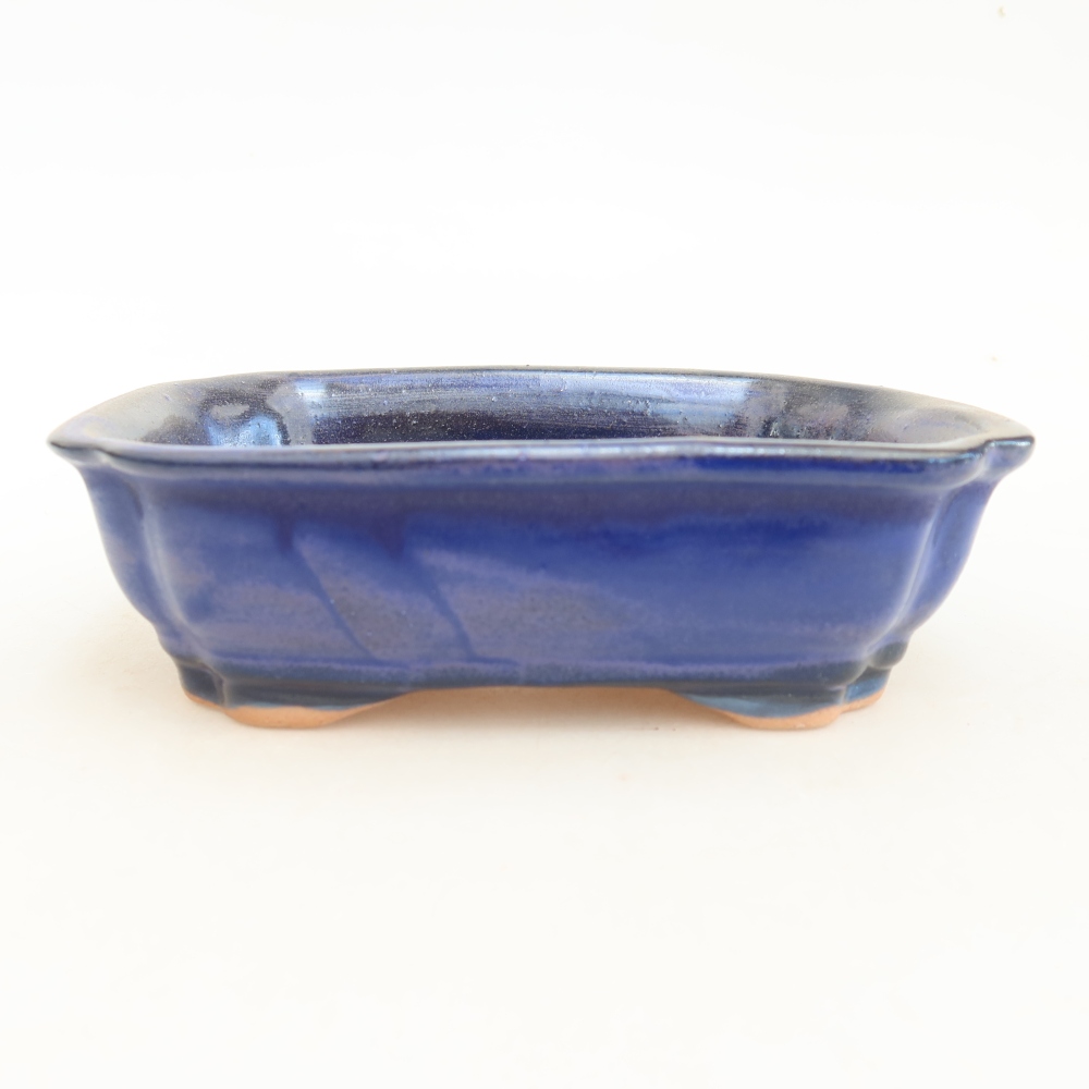 Bonsaischaal van keramiek 15,5 x 12 x 4,5 cm, kleur blauw