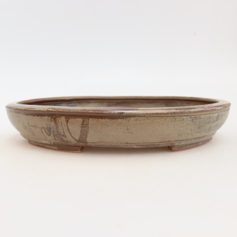 Bonsaischaal van keramiek 24,5 x 20 x 4 cm, bruin