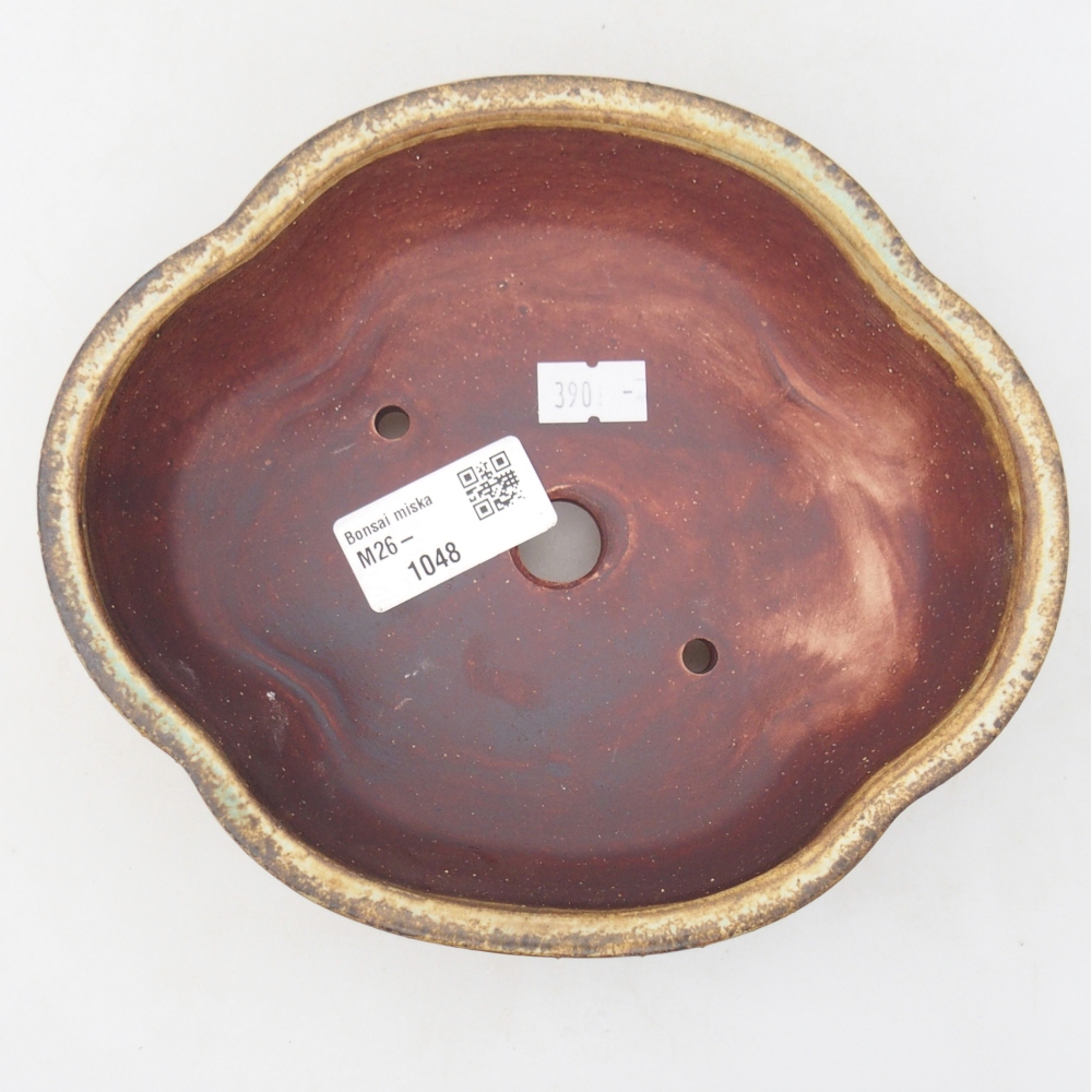 Bonsaischaal van keramiek 17 x 15,5 x 5,5 cm, groen