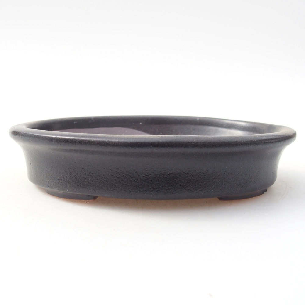 Bonsaischaal van keramiek 13 x 10,5 x 3 cm, zwart