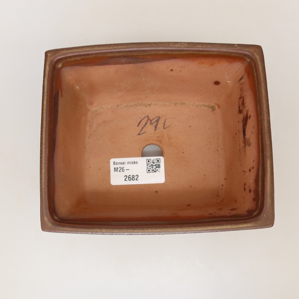 Keramische schaal  14,5 x 12,5 x 7 cm, kleur bruin