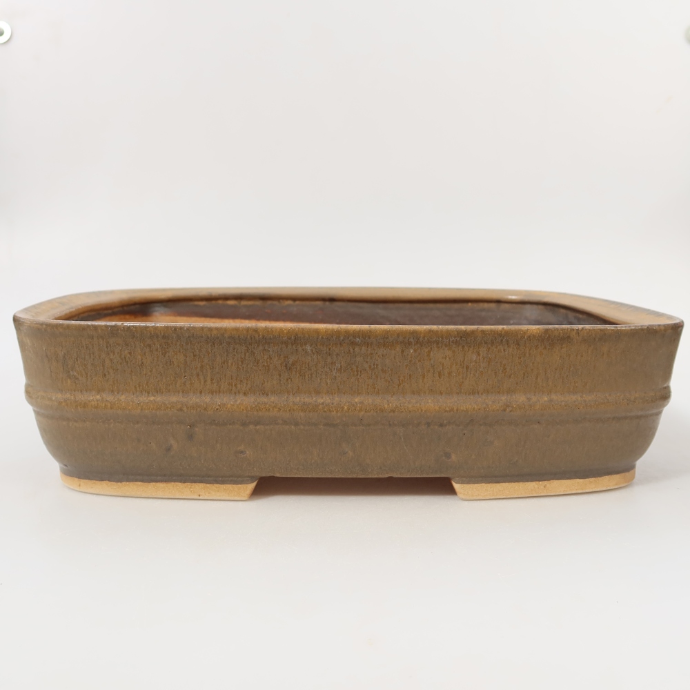 Bonsaischaal van keramiek 29,5 x 25 x 7 cm, bruin