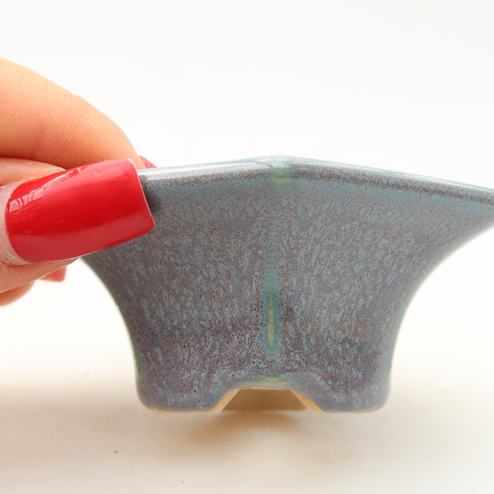 Keramische bonsaischaal 8 x 7 x 3,5 cm, kleur grijs