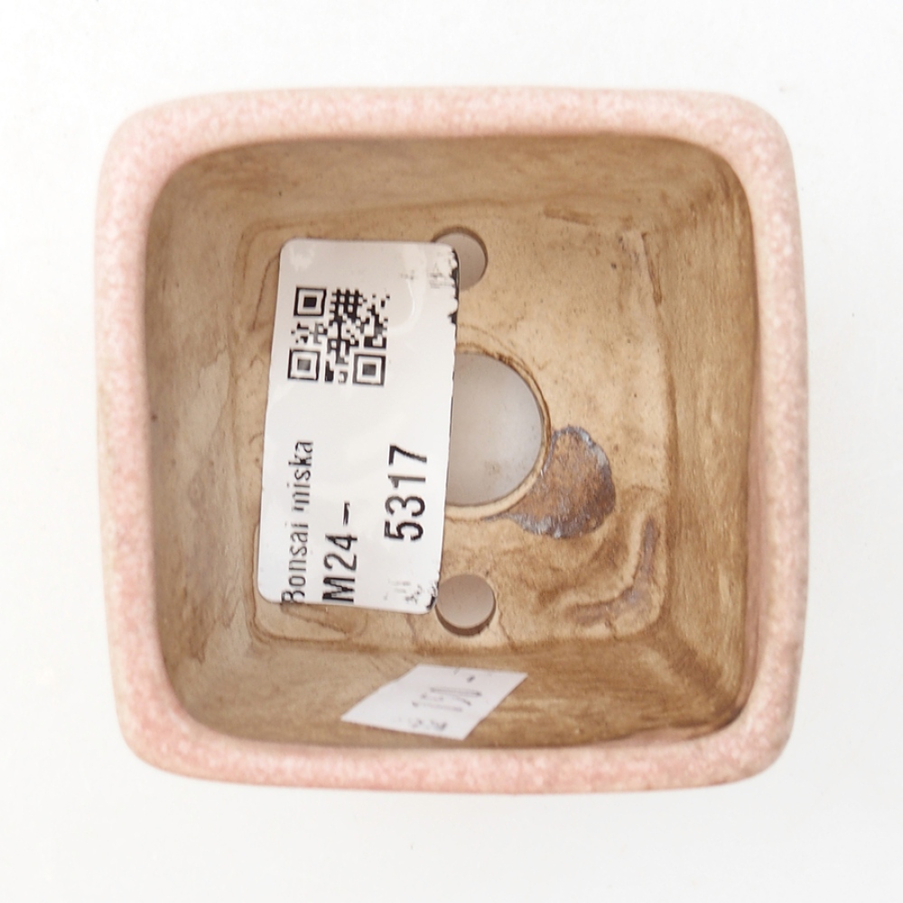 Bonsaischaal van keramiek 6 x 6 x 4,5 cm, roze