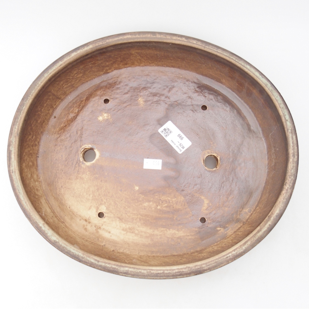 Bonsaischaal van keramiek 32 x 28 x 6 cm, bruin