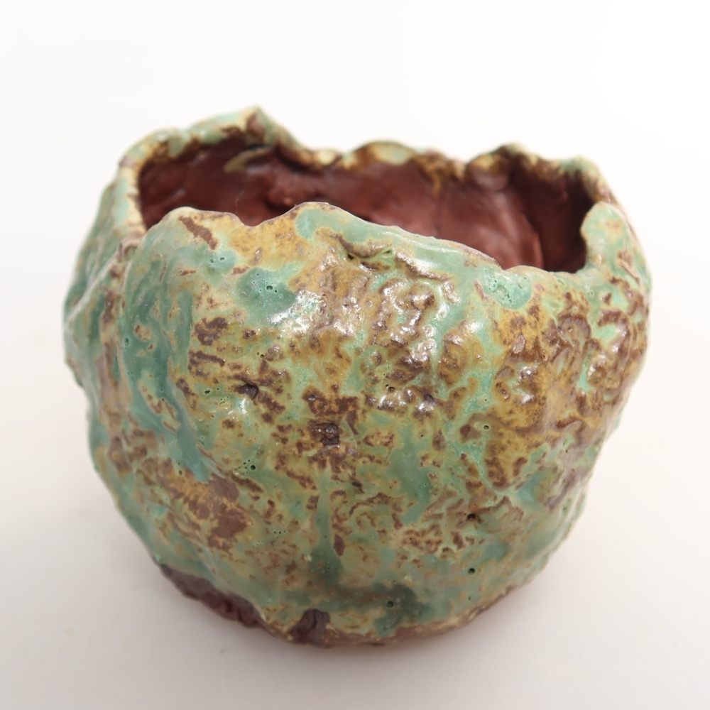 Keramische schaal  7,5 x 7 x 6,5 cm, kleur groen