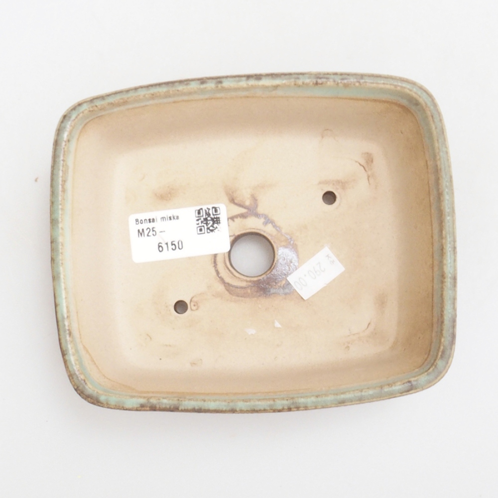 Bonsaischaal van keramiek 10 x 8,5 x 4 cm, bruin