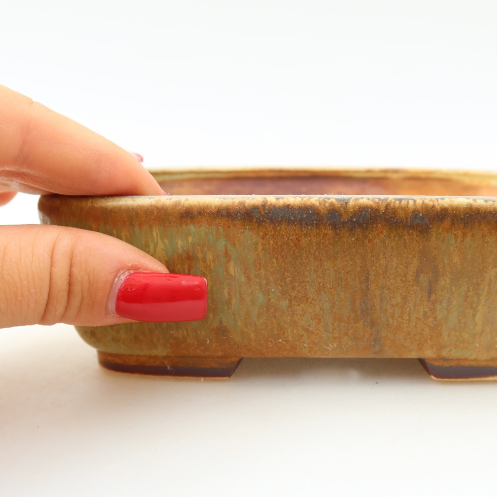 Keramische bonsaipot 14 x 11,5 x 4,5 cm, kleur groen