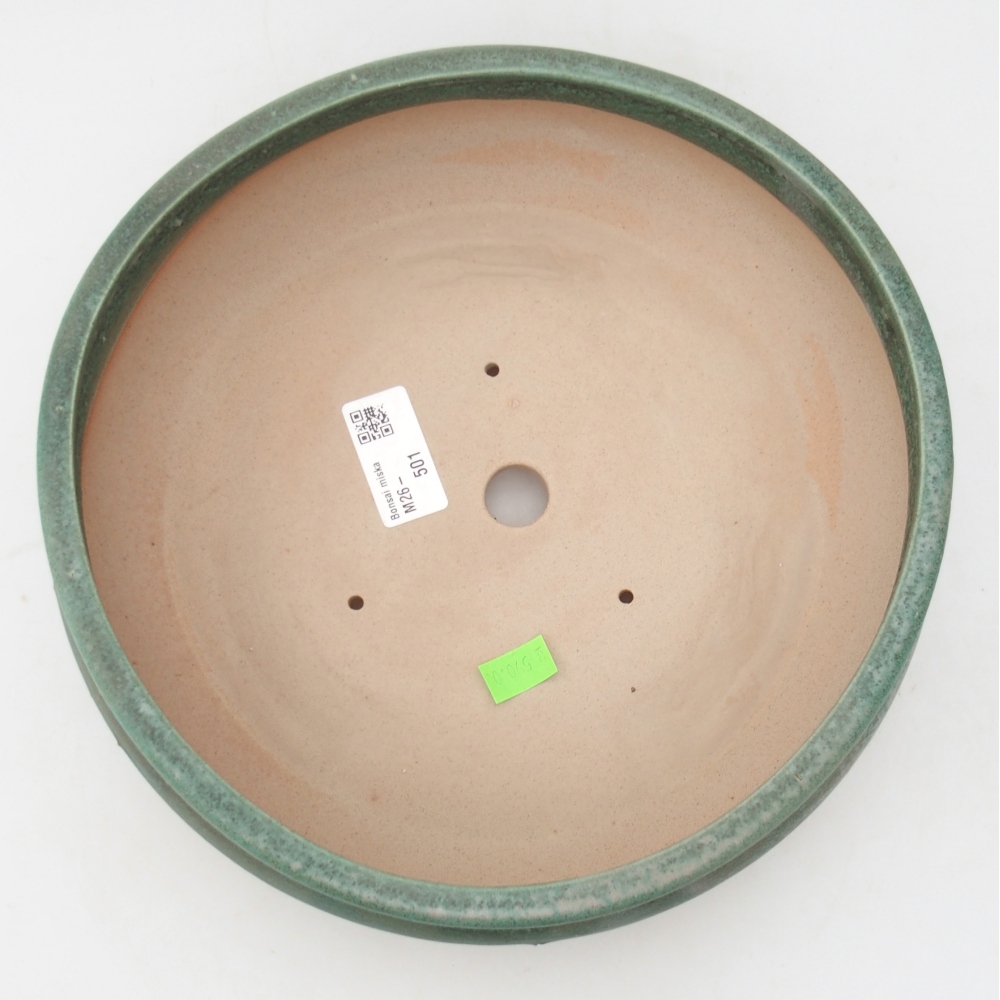 Bonsaischaal van keramiek 24 x 24 x 8 cm, groen