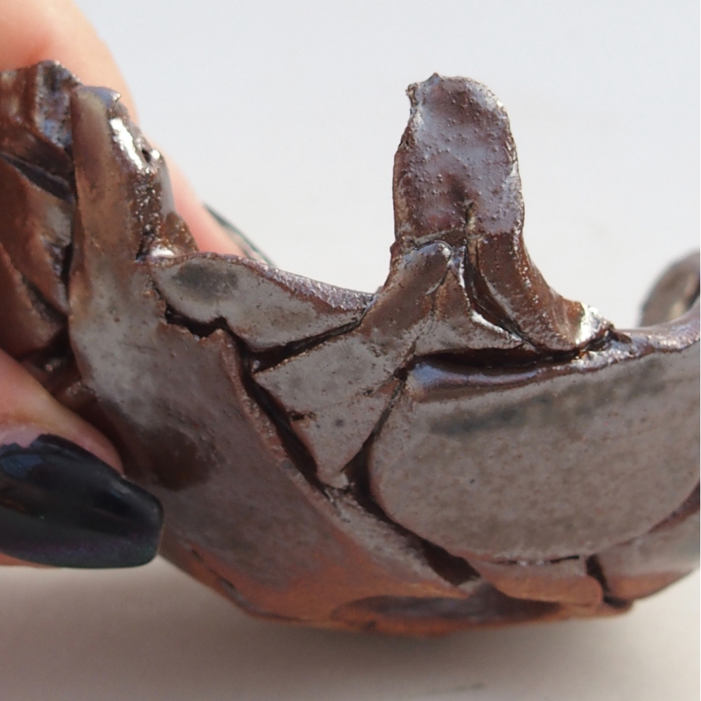 Keramisch Schelp 9 x 8 x 5 cm , kleur bruin