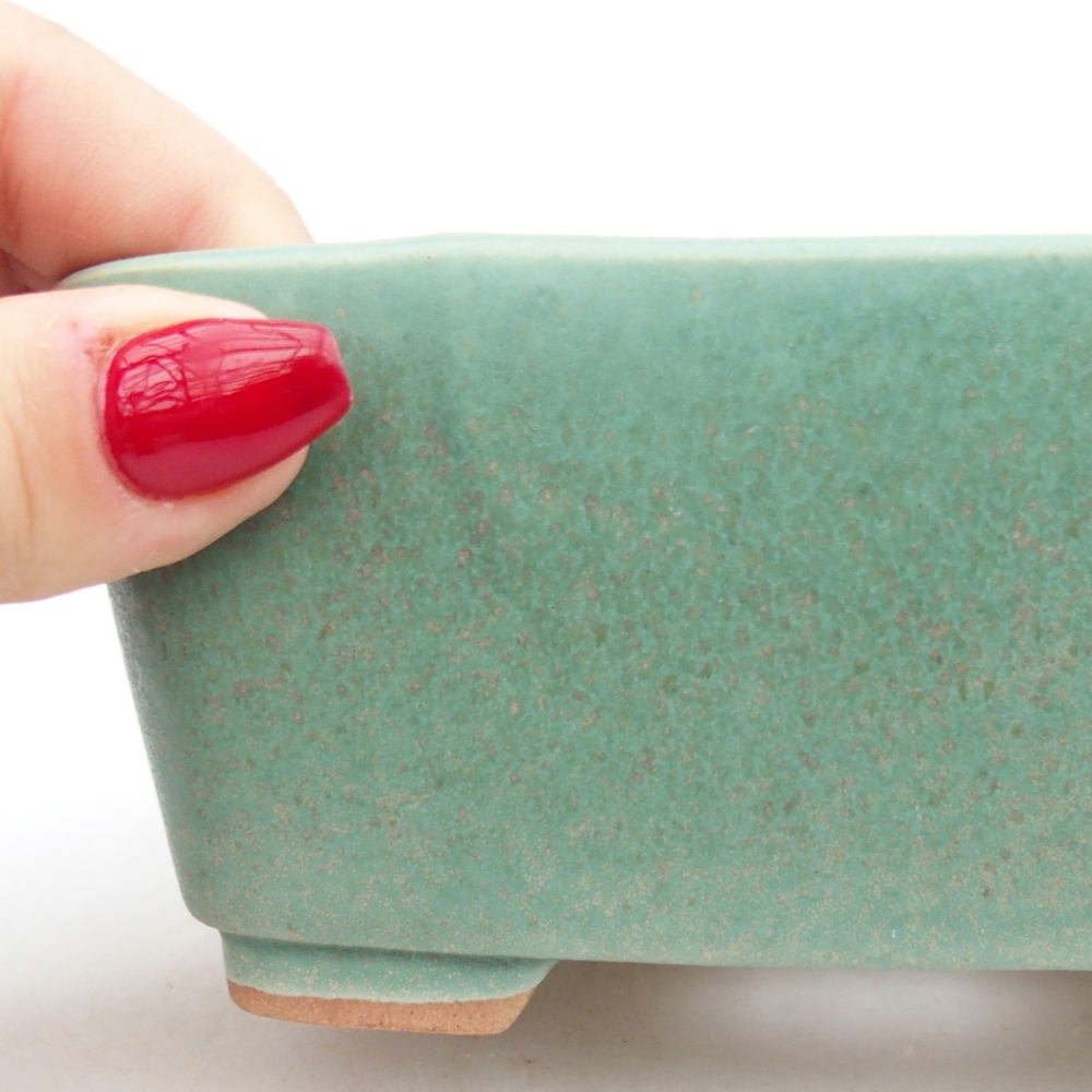 Bonsaischaal van keramiek 26 x 26 x 8 cm, kleur rood