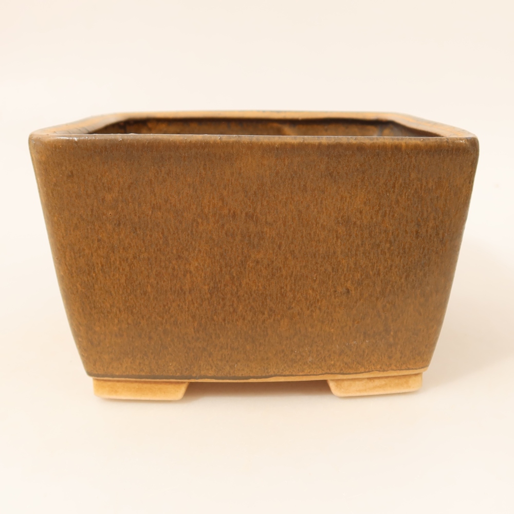 Bonsaischaal van keramiek 16 x 16 x 10 cm, bruin