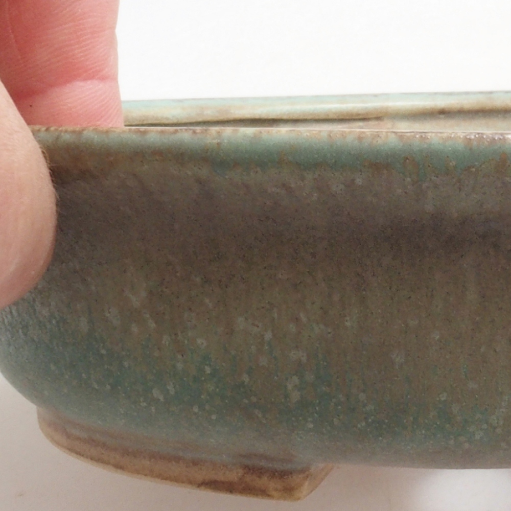 Bonsaischaal van keramiek 10 x 8,5 x 4 cm, bruin