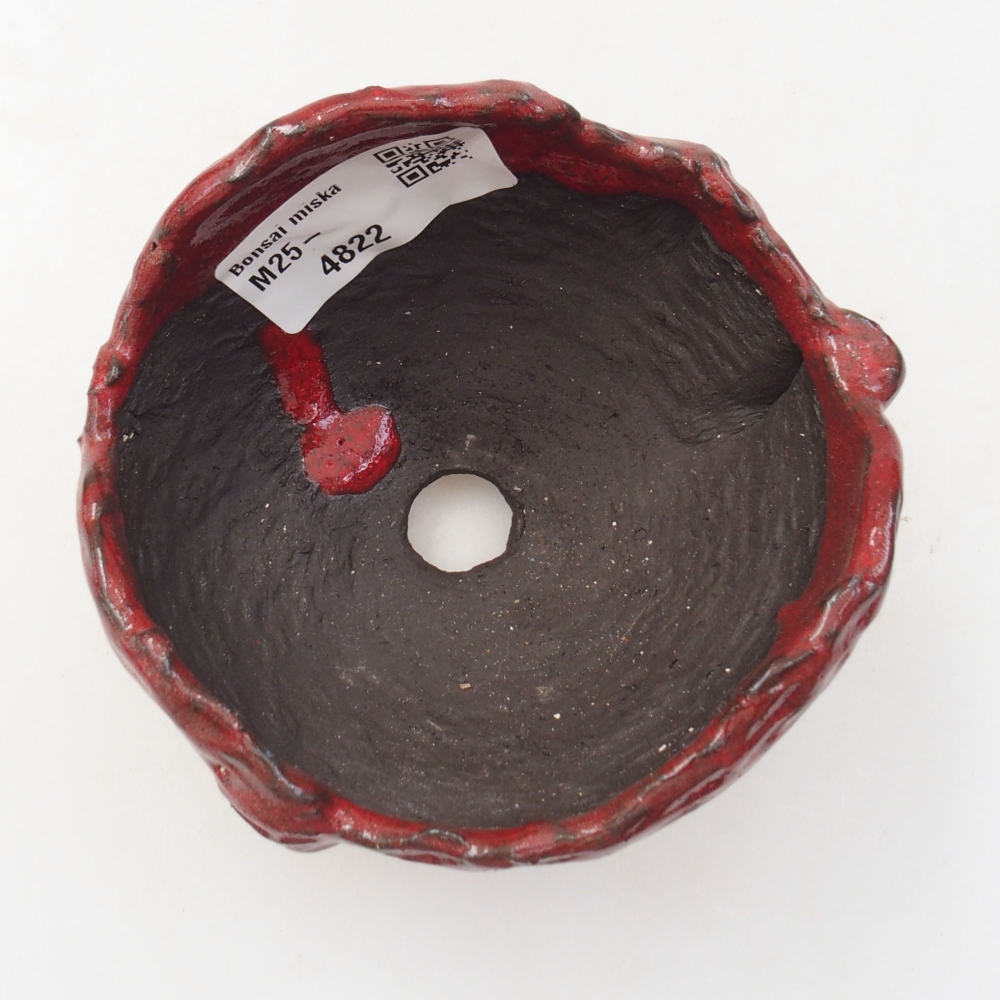 Keramische schaal 8,5 x 8 x 6 cm , kleur rood