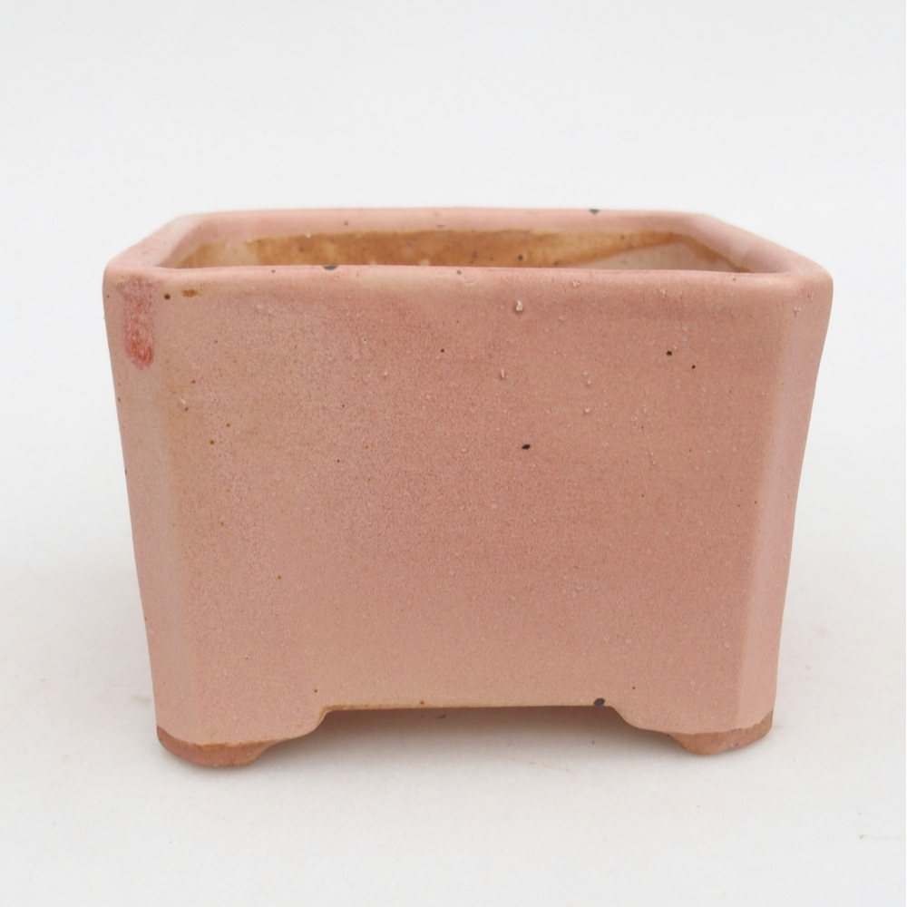 Bonsaischaal van keramiek 8 x 8 x 10,5 cm, roze