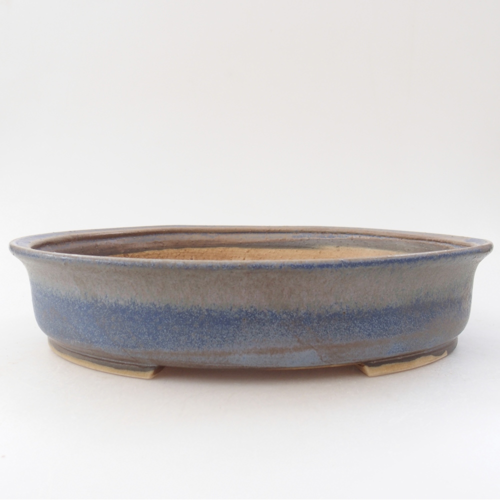 Bonsaischaal van keramiek 26,5 x 23,5 x 5,5 cm, kleur blauw