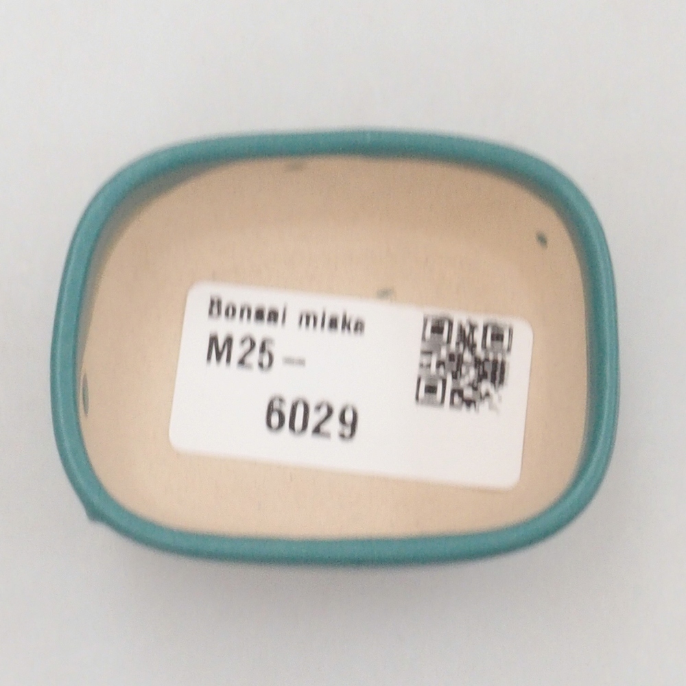 Bonsaischaal van keramiek 6,5 x 5,5 x 4 cm, kleur blauw