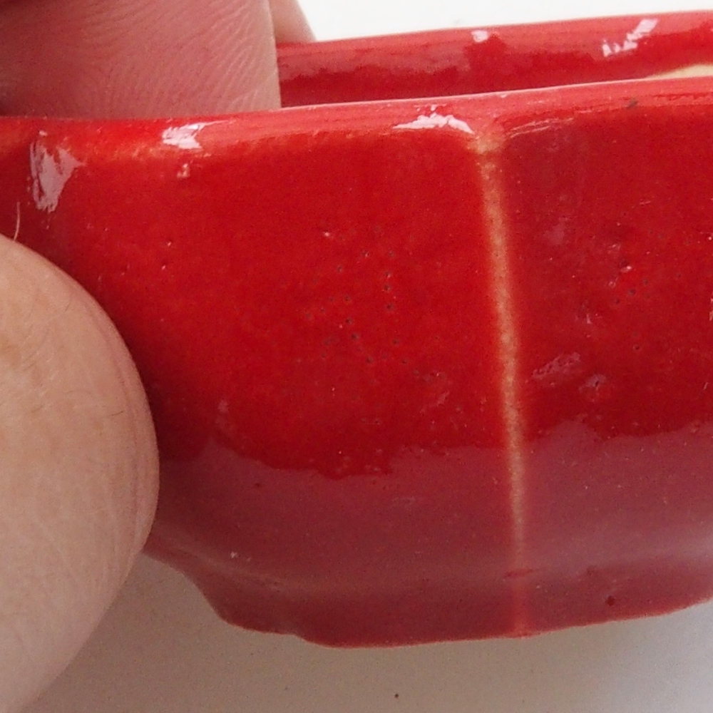 Mini bonsaischaal 6 x 5,5 x 2,5 cm, kleur rood